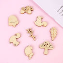 Decoration Hedgehog Wooden Craft Scrapbooking Squirrel Leaves Shape Mushroom