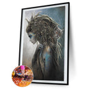DIY Diamond Painting Full Square Drill Dark Girl and Cat Wall Decor Rhinestone