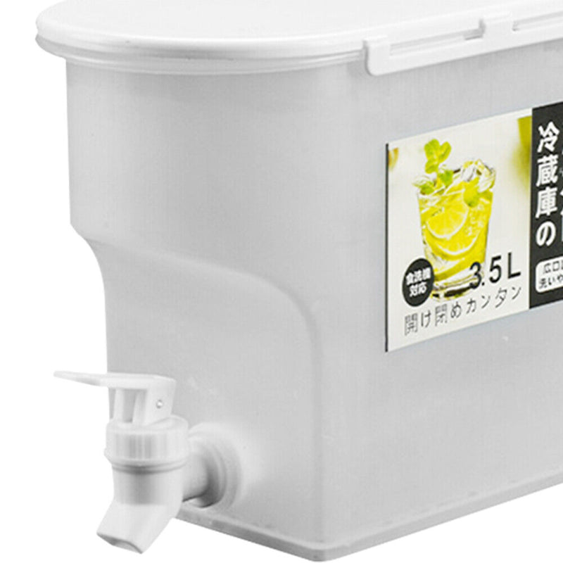 Cold Kettle with Faucet Refrigerator Lemonade Cool Juice Bucket Jug (White)