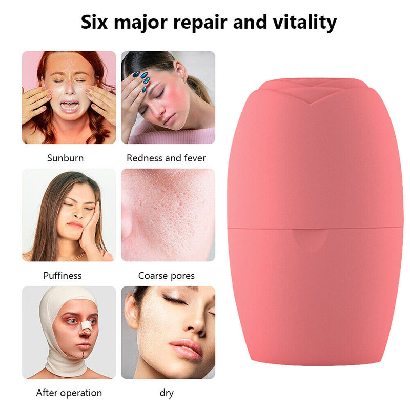 Silicone Ice Ball Face Massager Skin Care Lifting Contouring Tools (Red) Newly