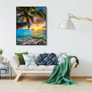 Painting By Numbers Kit DIY Sunset Canvas Oil Art Picture for Home Wall Decor