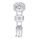 Women Retro Hollow Geometric Shape Rhinestone Imitation Gem Brooch(1)