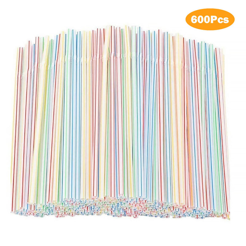Drinking Straws Colourful Plastic Drinking Straws (600 Pack Ordinary)