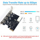 PCIE Riser Expansion Card 4-Port PCI Express USB 3.0 High-Speed Adapter for PC