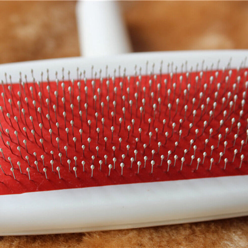 Red Puppy Cat Hair Grooming Slicker Comb Gilling Brush Quick Clean Tool Pet