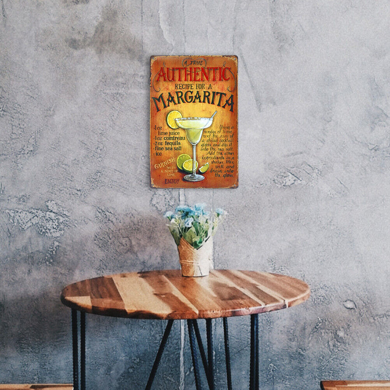 Retro Wine Beer Plaque Metal Tin Signs Painting Home Wall Art (Authentic)