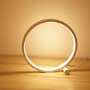 LED Table Lamp Round Acrylic Desk Lamp Circular Bedside Night Light (White)