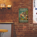 Retro Book-reading Owl Metal Painting for Bar Pub Tin Plaques Wall Sign (3)