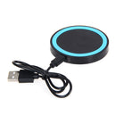 Black Qi Wireless Charger Pad Receiver + USB Cable Charge