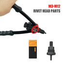 Rivets Nuts Insert Flat Head Threaded Nut for Hand Riveter Gun Tools (M4) Newly