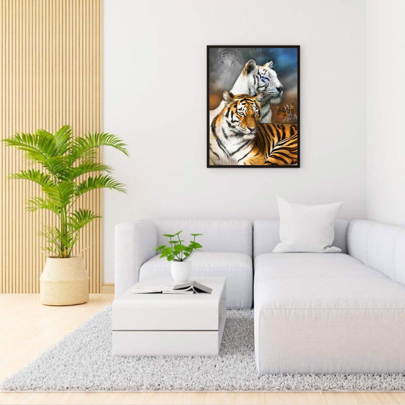 Fierce Tiger 5D DIY Diamond Painting Kits Full Round Drill Wall Decor Art Crafts