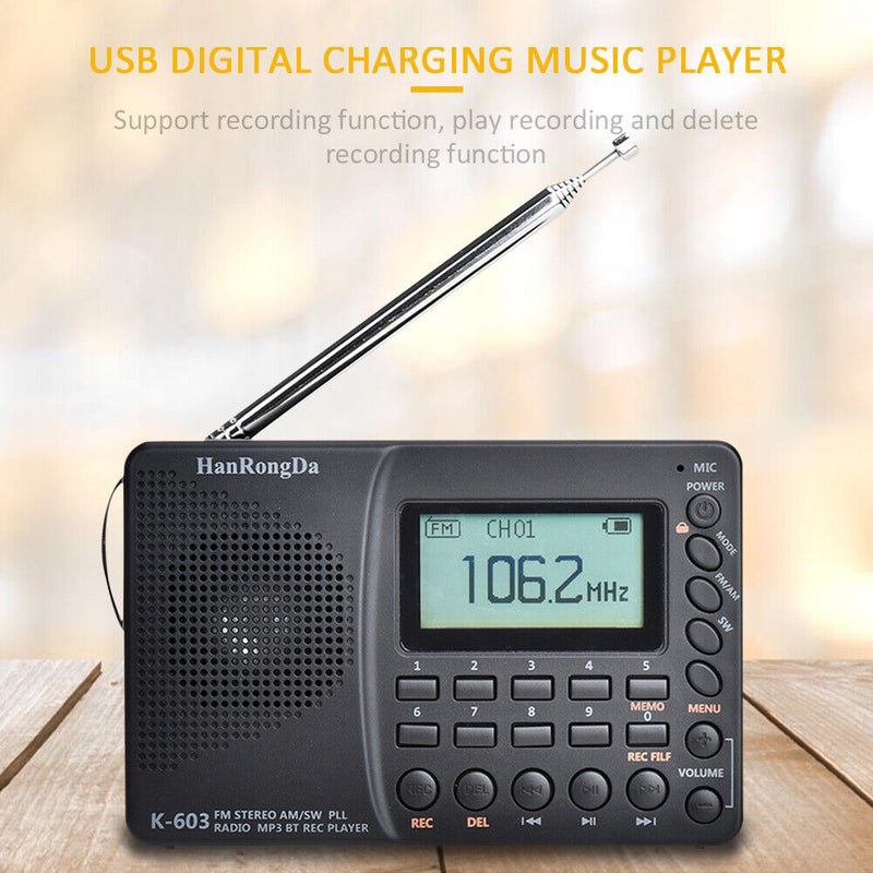 AM FM Battery Operated Portable Pocket Digital Radio Rechargeable Music Player