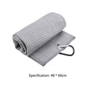 Waffle Microfiber Golf Ball Club Cleaning Towel with Carabiner Hook (Grey) Newly