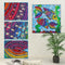 DIY Partial Drill Special Shape Fish Rhinestone Drawing for Home Decoration