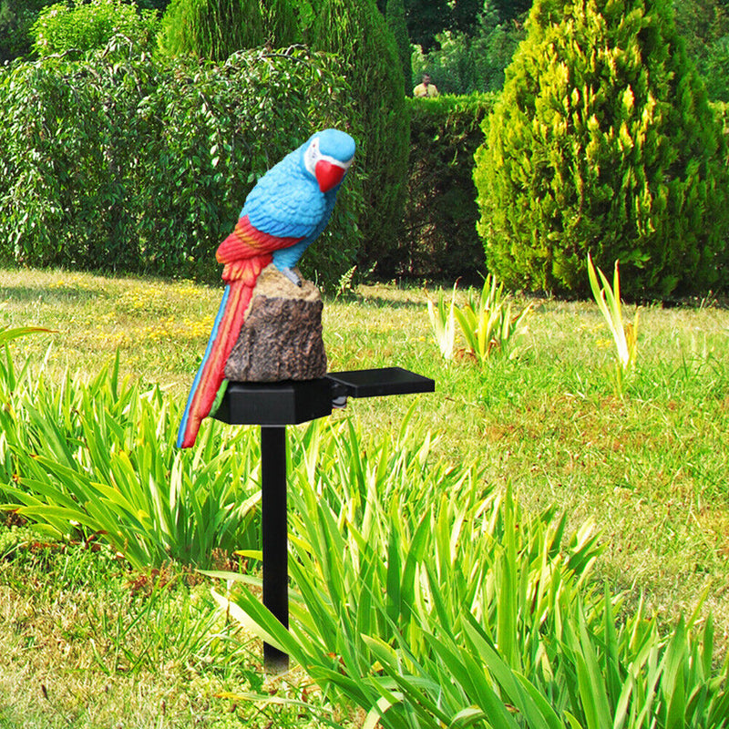 LED Solar Lights Parrot Waterproof Lawn Stakes Lamps Garden Decor (Blue) Newly