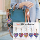 5pcs DIY Full Drill Diamond Painting Key Ring Love Bag Pendant Keychain Gift