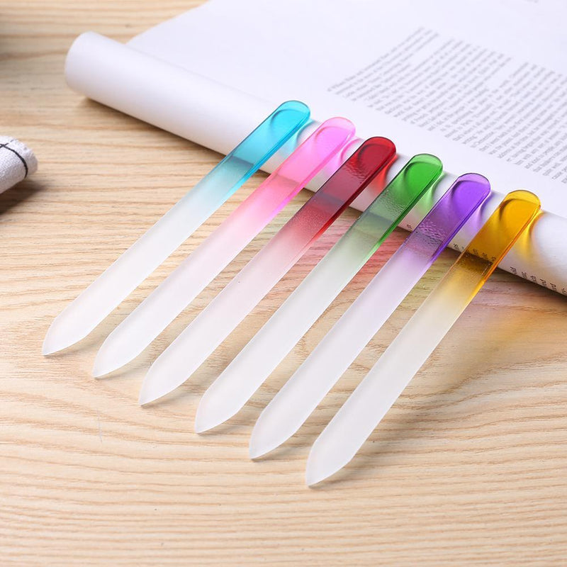 6pcs Pro Glass Nail Art Files Polishing Grinding Manicure Pedicure Tools