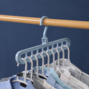Clothes Wardrobe Hanger Hook Clothing Hanging Rack Shelf Organizer (Blue) Newly