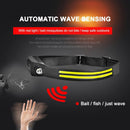 COB LED Sensor Headlight Flashlight USB Outdoor Camping Strong (A White)