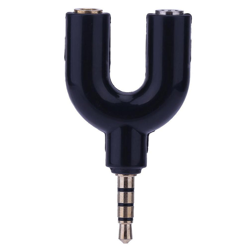 3.5mm Stereo Audio Jack Headphones Headphones 2 Way U Splitter Adapter