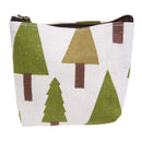 Women Fashion Korean Zipper Portable Key Coin Canvas Purse Wallet(Tree)