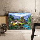 DIY Landscape House Full Round Diamond Painting Wall Decor Rhinestone Art Crafts