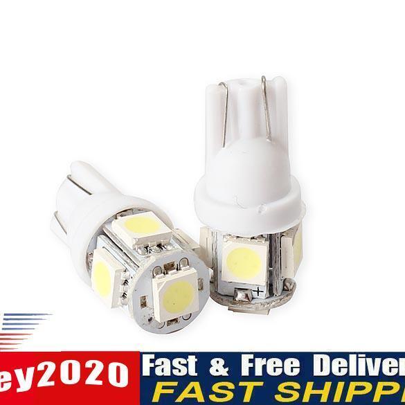 2PCS T10 5050 5SMD LED White Light Car Side Wedge Tail Light Lamp Bright Newly