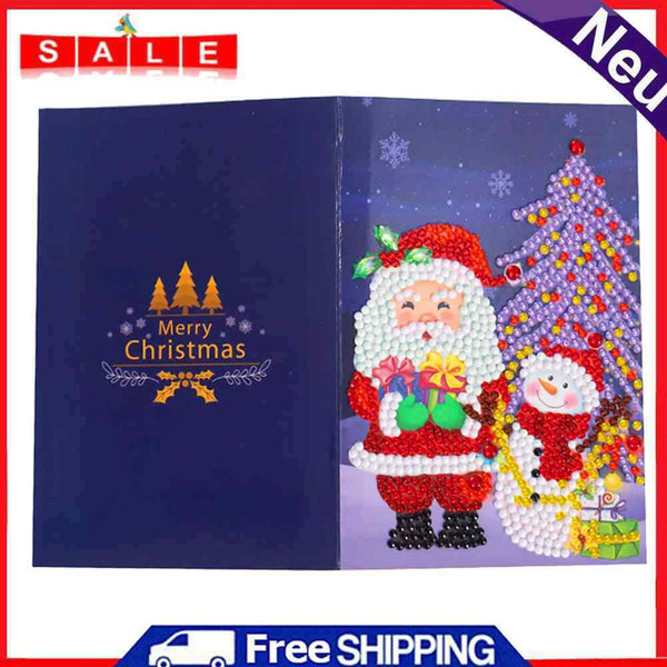 DIY Diamond Painting Greeting Card 5D Special-shaped Drill Christmas Postcards