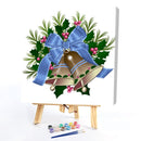 Frameless Oil Paint By Numbers DIY Blue Bow Bell Picture Craft Kit for Home