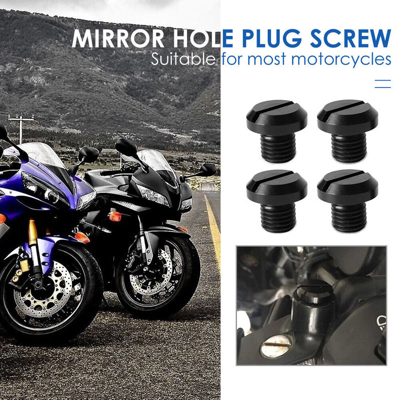 4pcs M10x1.25 CNC Aluminum Motorcycle Mirror Holes Stopper Screw Lock