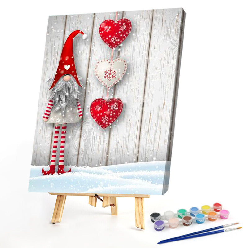 Gnome Gift Oil Paint By Numbers Kits Canvas Drawing DIY Coloring Christmas Gifts