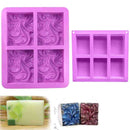 Handmade 4/6 Cavity Cake Mould Flower Shaped Soaps Supplies Silicone Soap Mold