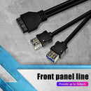 High Speed PC Front Panel Cable Adapter 20Pin to 2 Port USB 3.0 with Fixed Foot