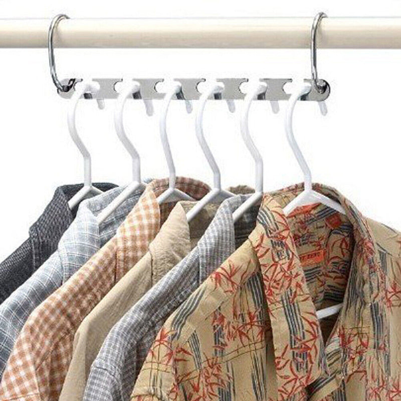 Half Toroidal Universal Metal Clothes Closet Hangers Practical Racks(4pcs)