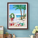 5D DIY Rhinestone Painting Summer Beach Mosaic Full Round Drill Diamond Pictu