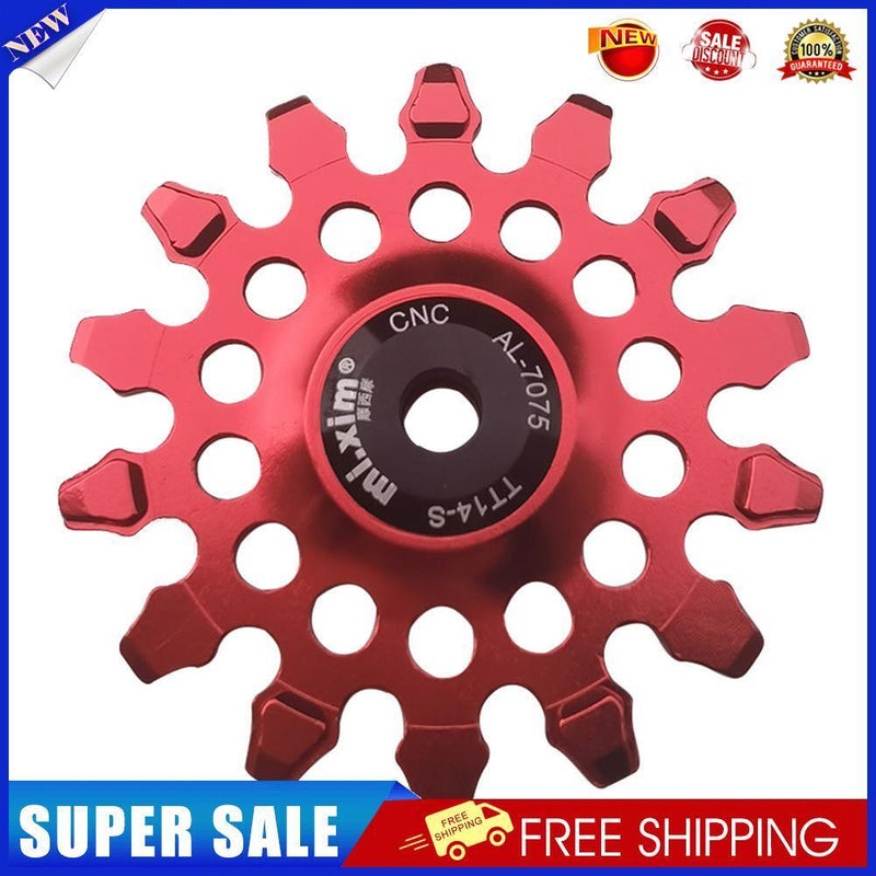 Mi.Xim 14T MTB Road Bike Rear Derailleur Guide Bearing Jockey Wheel (Red)