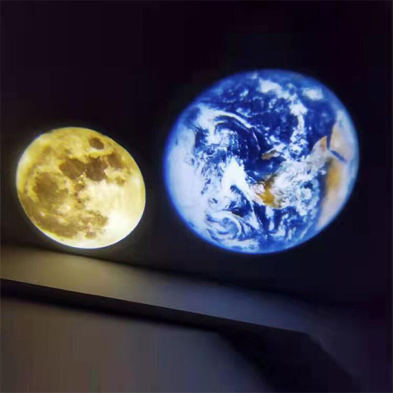 Moon Earth Projector USB Rechargeable Projection Girl Bedroom Table Lamp