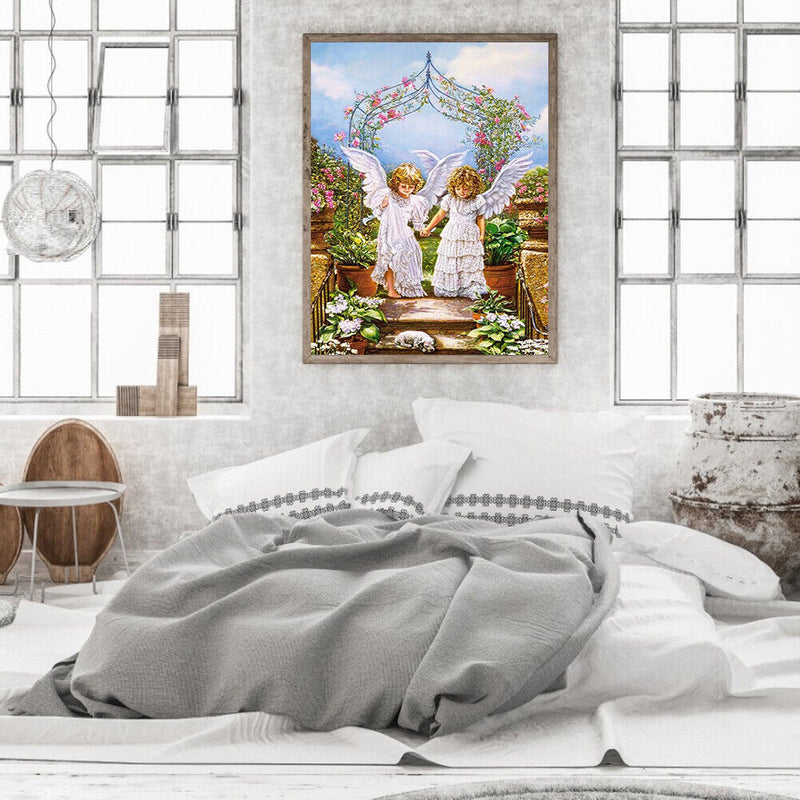 Oil Paint By Numbers Picture DIY Painting Angle Baby Acrylic Paint Art Decor