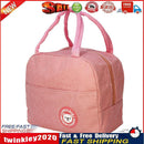 Oxford Cloth Lunch Bag Zipper Waterproof Thermal Tote Handbag (Pink) Newly