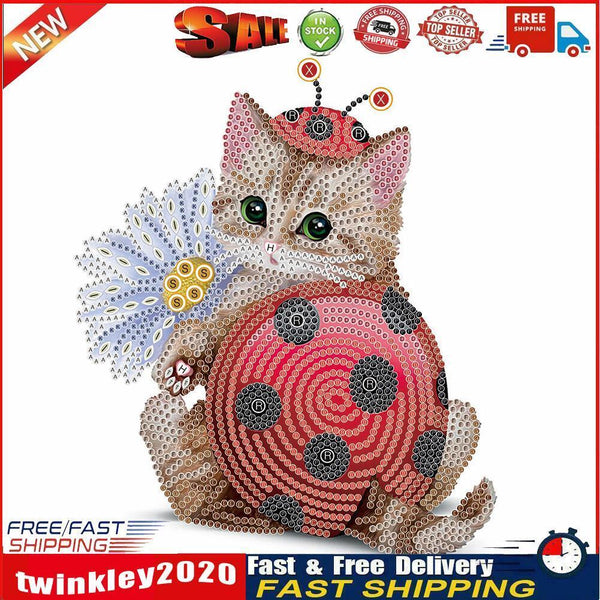 5D DIY Part Special Shaped Drill Diamond Painting Cat Art Decor (YX287) Newly