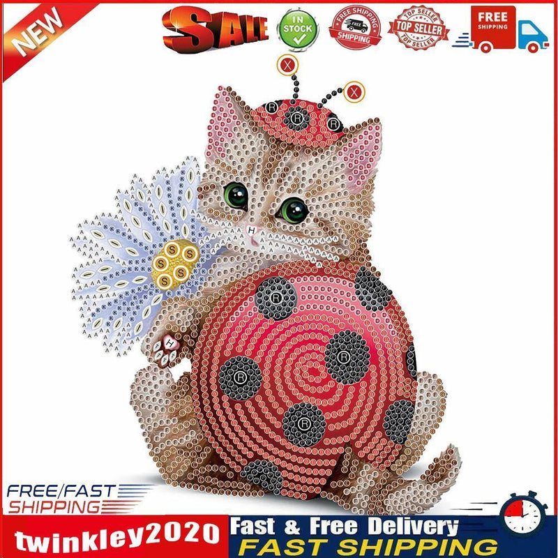 5D DIY Part Special Shaped Drill Diamond Painting Cat Art Decor (YX287) Newly