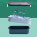 Lunch Bento Box Microwave Heating Split Double Layer Food Storage (Blue) Newly