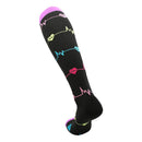 Breathable Sport Calf Length Socks Women Men Heart Print Socks (Black L/XL)