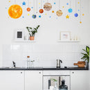 Planet Solar System Outer Space Wall Stickers Cartoon Mural Bedroom Room Decor