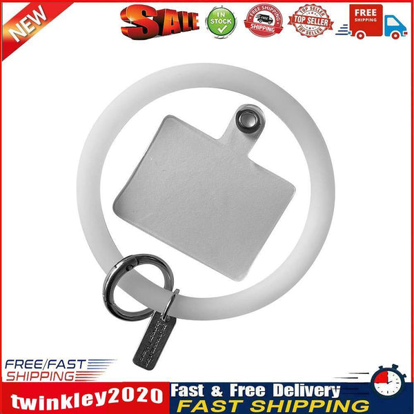 Hanging Ring Phone Silicone Chain Anti-Lost Lanyard Bracelet (Clear White) Newly