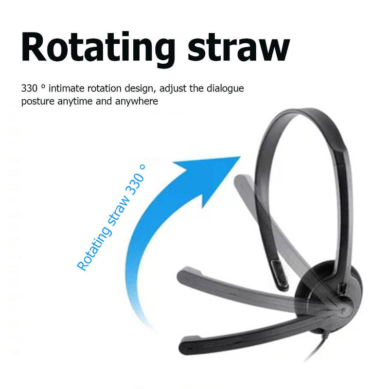 Service Headphone Telephone Wired Phone Headset Retractable Headband for Phones