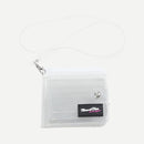 Women PVC Clear Short Purse Mini Glitter Wallet Card Holder Case (White)
