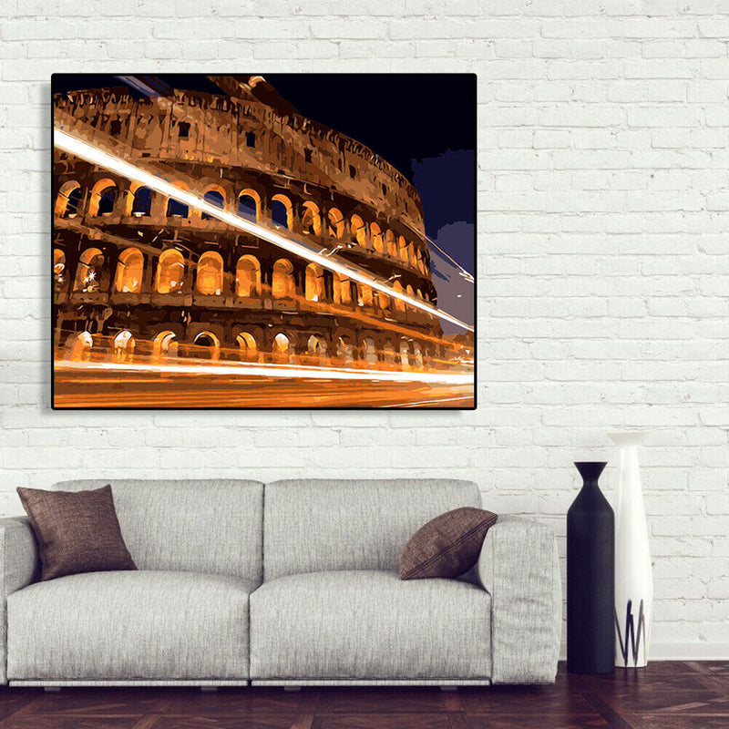 DIY Fortress Digital Painting By Numbers Canvas Kit Modern Wall Art Room Decor