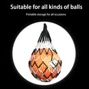 Football Net Bag Nylon Soccer Basketball Volleyball Carry Bag (Black White)