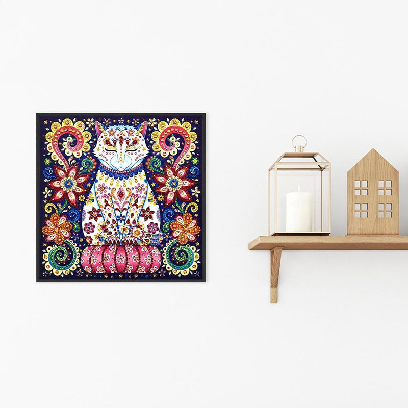 5D DIY Cat Special Shaped Diamond Painting Cross Stitch Mosaic Kits Wall Art